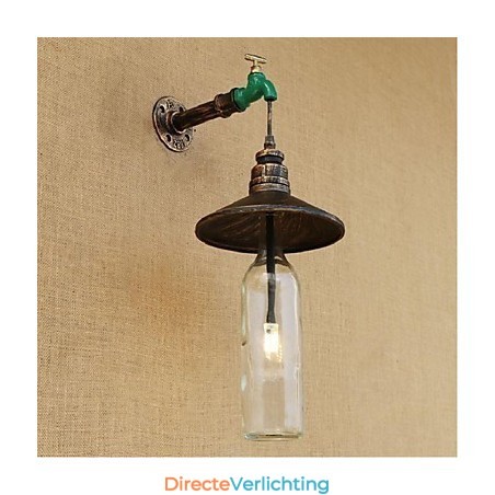 Edison Retro Decoratieve Waterpijp Wijnfles Wandlamp Wandlamp Edison Retro Decoratieve Waterpijp Wijnfles Wandlamp Wandlamp