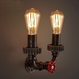2 Hoofden Vintage Industriële Metalen Wandlampen Restaurant Café Bar Decoratieverlichting