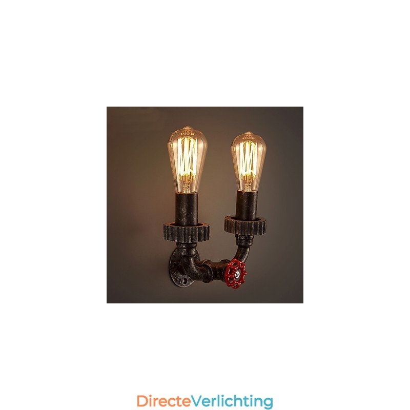2 Hoofden Vintage Industriële Metalen Wandlampen Restaurant Café Bar Decoratieverlichting