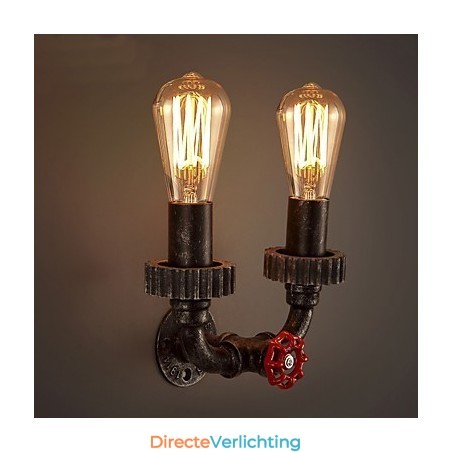 2 Hoofden Vintage Industriële Metalen Wandlampen Restaurant Café Bar Decoratieverlichting 2 Hoofden Vintage Industriële Metalen Wandlampen Restaurant Café Bar Decoratieverlichting