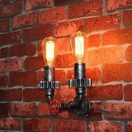 2 Hoofden Vintage Industriële Metalen Wandlampen Restaurant Café Bar Decoratieverlichting