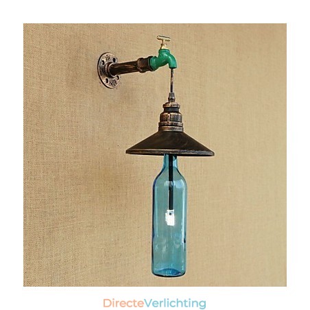 IJzeren pijp retro bar hotel decoratie pijp fles wandlamp IJzeren pijp retro bar hotel decoratie pijp fles wandlamp