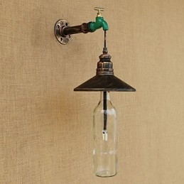 IJzeren pijp retro bar hotel decoratie pijp fles wandlamp