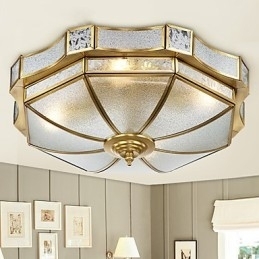 Moderne, eigentijdse decoratieve design koperen plafondlampfamilie