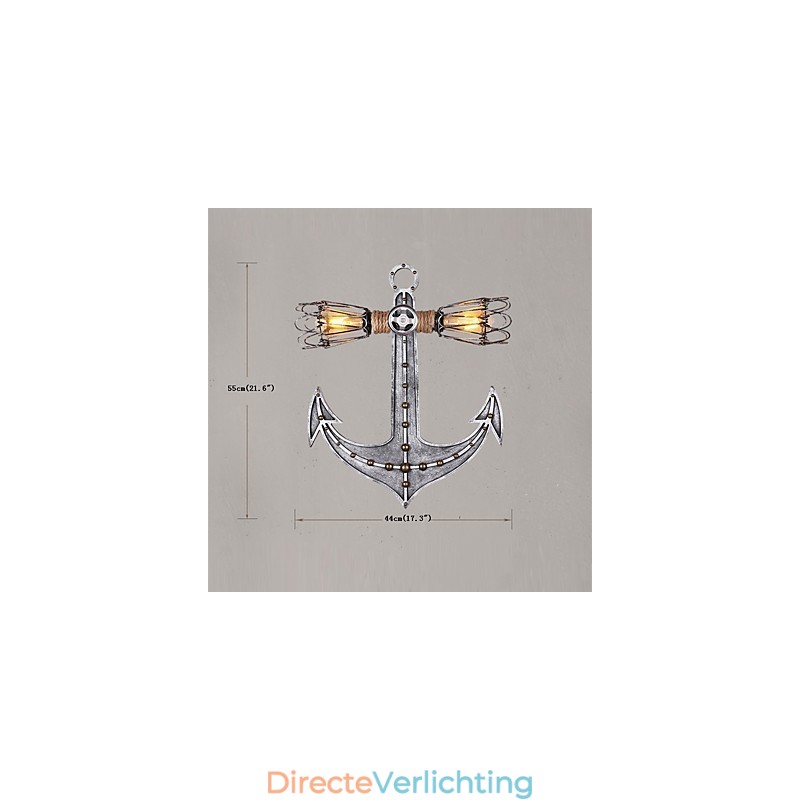 Vintage Industriële Wandlampen Houten Boot Anker Vorm Creatieve Restaurant Café Bar Decoratieverlichting