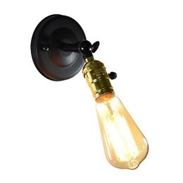 Wandlamp van ijzer Zwart Eenvoudige retro wandlamp Enkele kop Decoratieve wandlamp Europese stijl