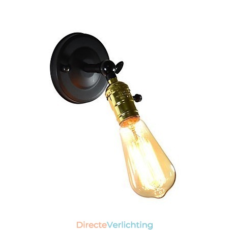 Wandlamp van ijzer Zwart Eenvoudige retro wandlamp Enkele kop Decoratieve wandlamp Europese stijl Wandlamp van ijzer Zwart Eenvoudige retro wandlamp Enkele kop Decoratieve wandlamp Europese stijl