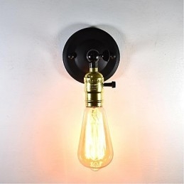 Wandlamp van ijzer Zwart Eenvoudige retro wandlamp Enkele kop Decoratieve wandlamp Europese stijl