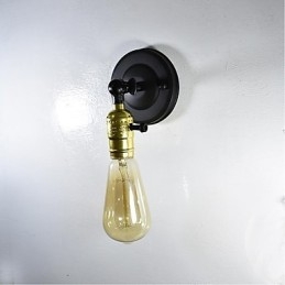 Wandlamp van ijzer Zwart Eenvoudige retro wandlamp Enkele kop Decoratieve wandlamp Europese stijl