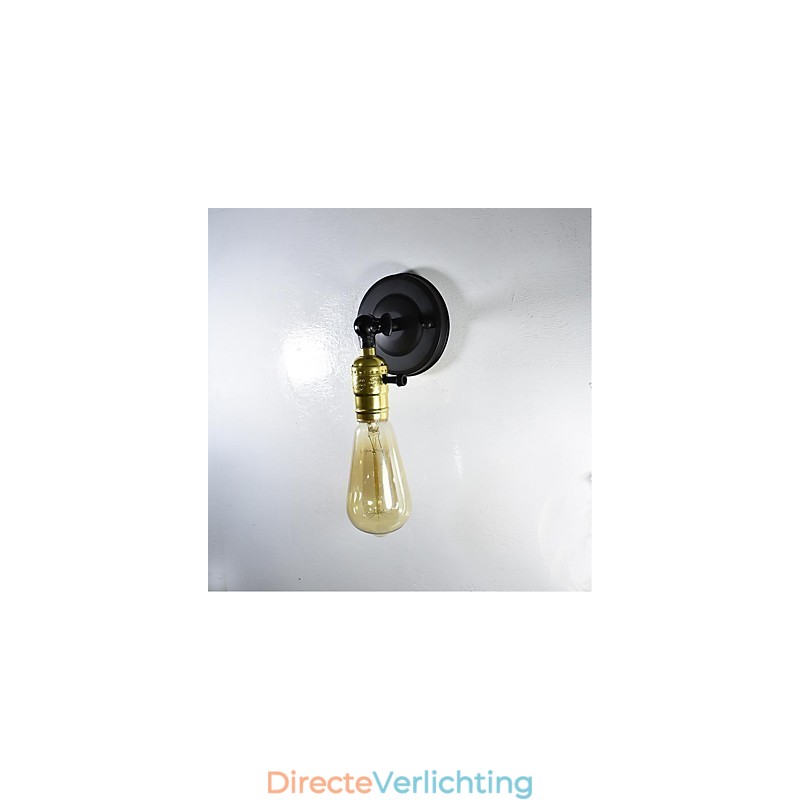 Wandlamp van ijzer Zwart Eenvoudige retro wandlamp Enkele kop Decoratieve wandlamp Europese stijl
