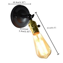Wandlamp van ijzer Zwart Eenvoudige retro wandlamp Enkele kop Decoratieve wandlamp Europese stijl