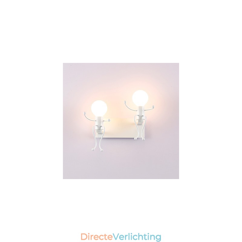 Robotvorm Vintage Metaal Industrieel Loft Rustiek Wandlamp Bar Café Entree Hal Wandlamp Zwart Wit Optioneel