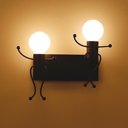 Robotvorm Vintage Metaal Industrieel Loft Rustiek Wandlamp Bar Café Entree Hal Wandlamp Zwart Wit Optioneel