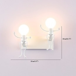 Robotvorm Vintage Metaal Industrieel Loft Rustiek Wandlamp Bar Café Entree Hal Wandlamp Zwart Wit Optioneel