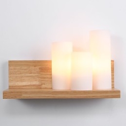 Houten wandlampen 3 lampen Landelijk