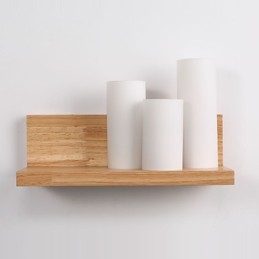 Houten wandlampen 3 lampen Landelijk