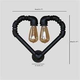 Vintage Waterpijp Liefdevol Hart Creatieve Wandlampen Industrieel Woonkamer Restaurant Bars Café Decoratie Wandlampen