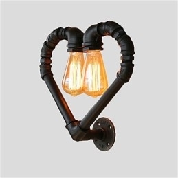 Vintage Waterpijp Liefdevol Hart Creatieve Wandlampen Industrieel Woonkamer Restaurant Bars Café Decoratie Wandlampen