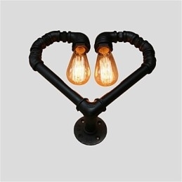 Vintage Waterpijp Liefdevol Hart Creatieve Wandlampen Industrieel Woonkamer Restaurant Bars Café Decoratie Wandlampen