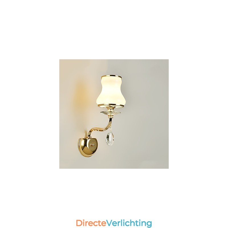 Moderne eigentijdse gegalvaniseerde functie voor wandlampen met kristalsfeerverlichting