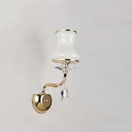 Moderne eigentijdse gegalvaniseerde functie voor wandlampen met kristalsfeerverlichting