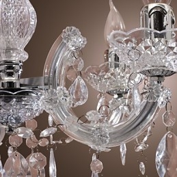 Upligh Chrome Plafondlamp Kaarslicht Acryl Armatuur Kroonluchter Hanglamp