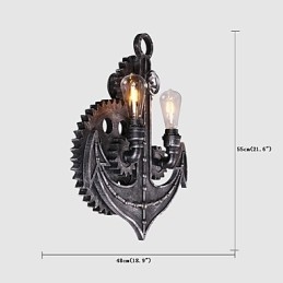 Vintage Industriële Wandlampen Hout Tandwiel Vorm Creatieve Draaibare Verlichting Restaurant Café Bar Decoratieverlichting
