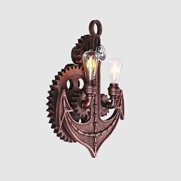 Vintage Industriële Wandlampen Hout Tandwiel Vorm Creatieve Draaibare Verlichting Restaurant Café Bar Decoratieverlichting