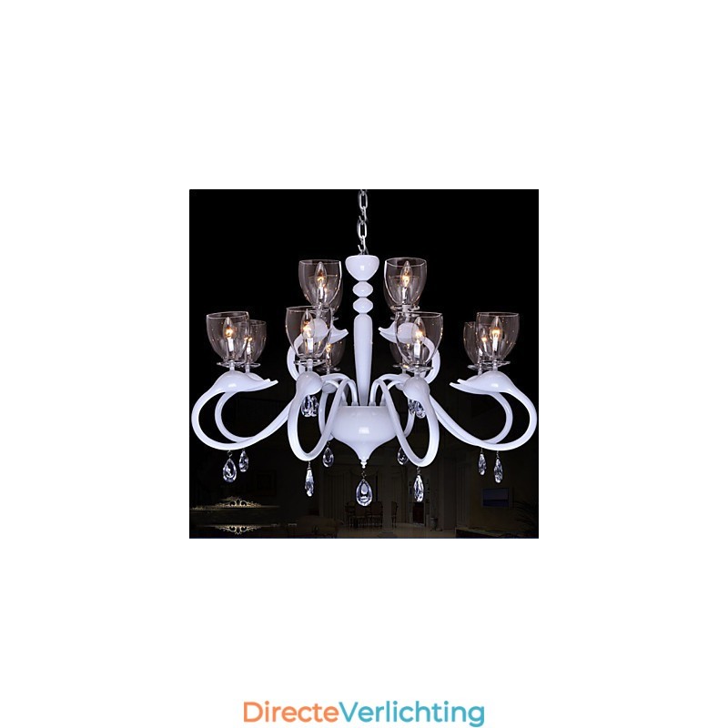 Europese stijl kristallen hanglamp individualiteit creatieve zwaan 12 lichts kroonluchter