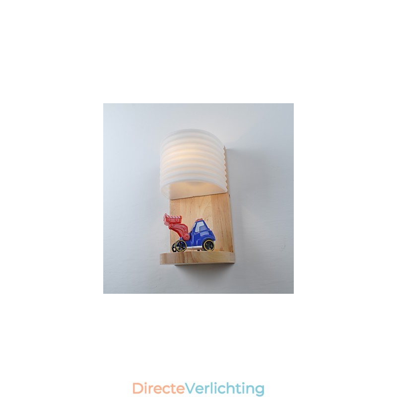 Eenvoudige wandlamp, nachtkastje, bureaulamp met glazen kap en massief hout voor slaapkamer, ladekast, woonkamer, babykamer, studentenkamer, salontafel, boekenkast