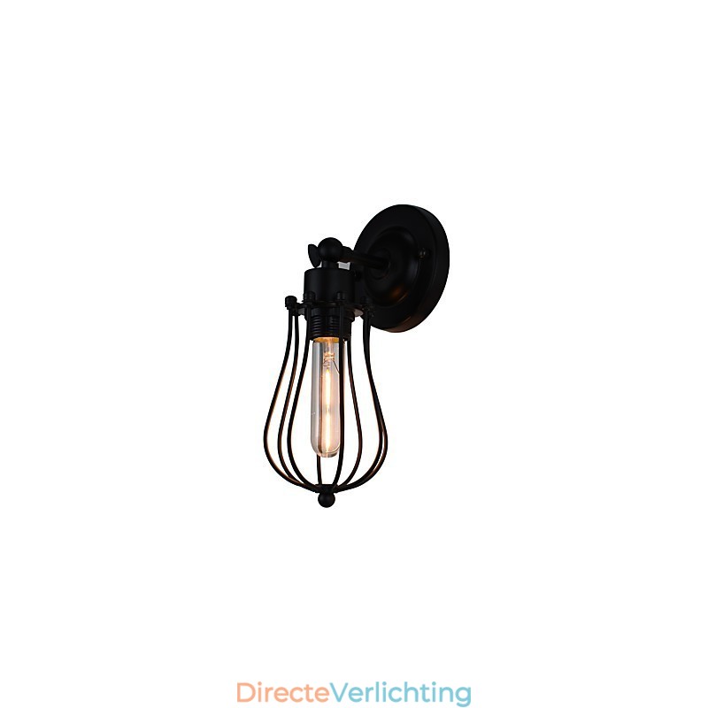 Geschilderde stalen wandlamp Dumb Black American Coffee Decoratie Retro wandlamp Lichtzwaardlamp op de muur