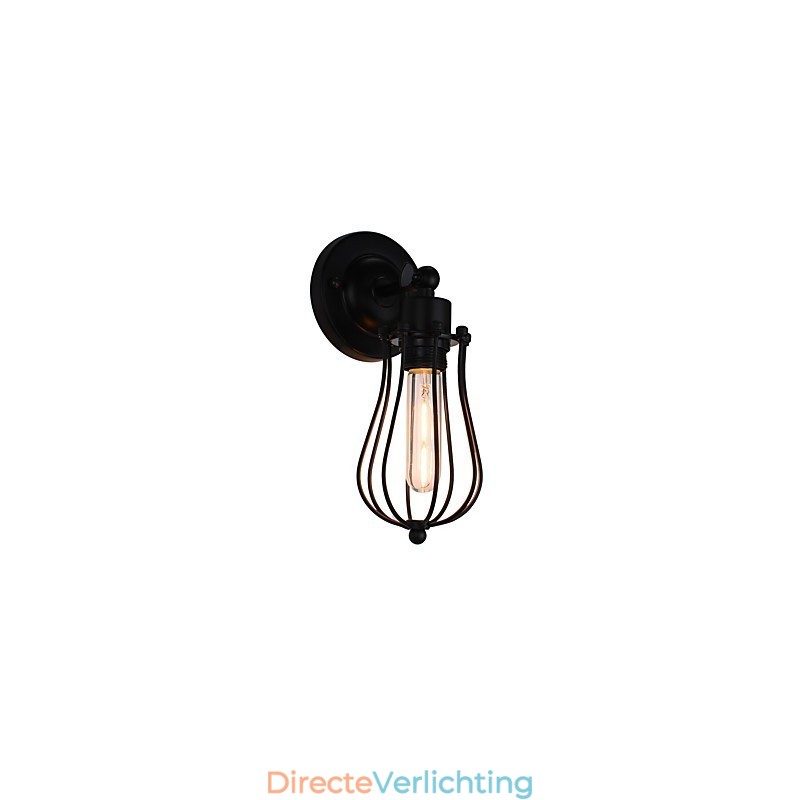 Geschilderde stalen wandlamp Dumb Black American Coffee Decoratie Retro wandlamp Lichtzwaardlamp op de muur
