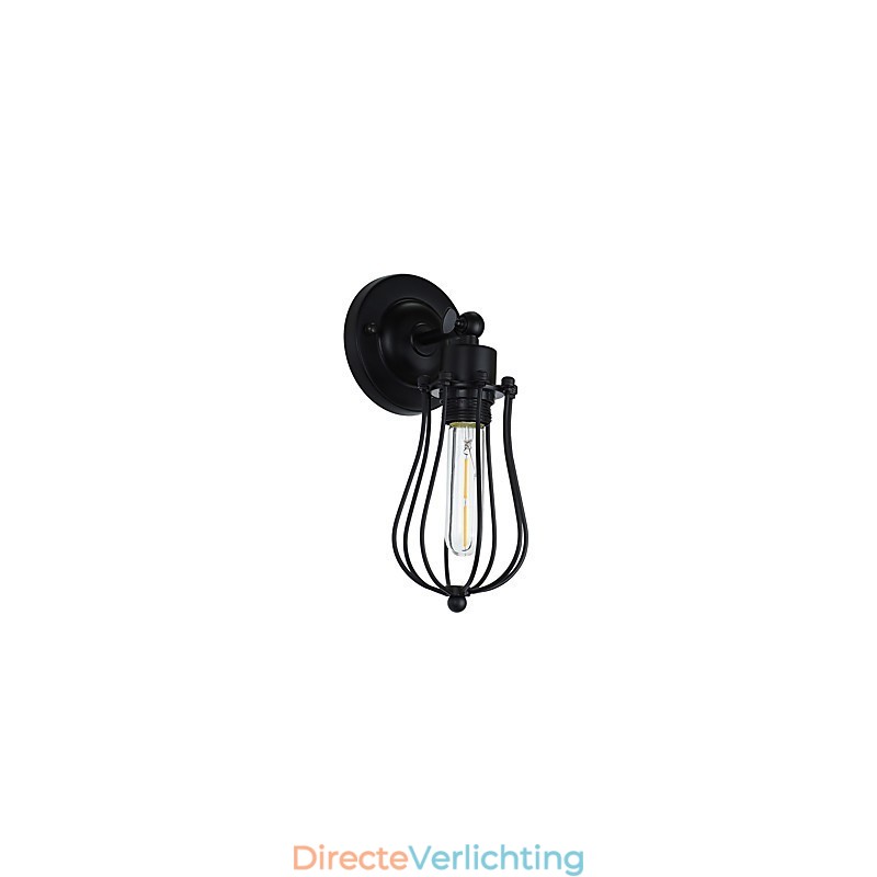 Geschilderde stalen wandlamp Dumb Black American Coffee Decoratie Retro wandlamp Lichtzwaardlamp op de muur