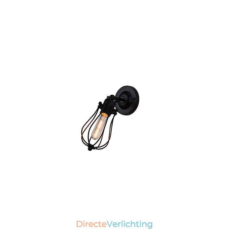Geschilderde stalen wandlamp Dumb Black American Coffee Decoratie Retro wandlamp Lichtzwaardlamp op de muur