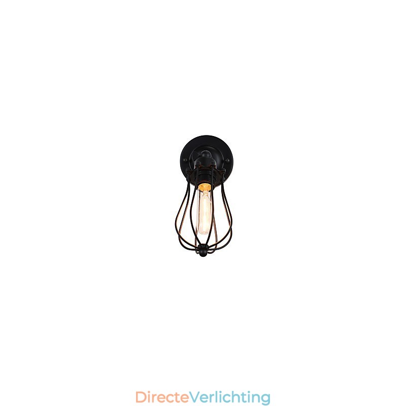 Geschilderde stalen wandlamp Dumb Black American Coffee Decoratie Retro wandlamp Lichtzwaardlamp op de muur