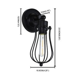 Geschilderde stalen wandlamp Dumb Black American Coffee Decoratie Retro wandlamp Lichtzwaardlamp op de muur