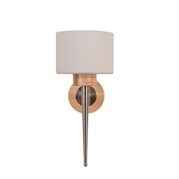 Eenvoudige wandlamp, nachtkastje, bureaulamp met glazen kap en massief hout voor slaapkamer, ladekast, woonkamer, babykamer