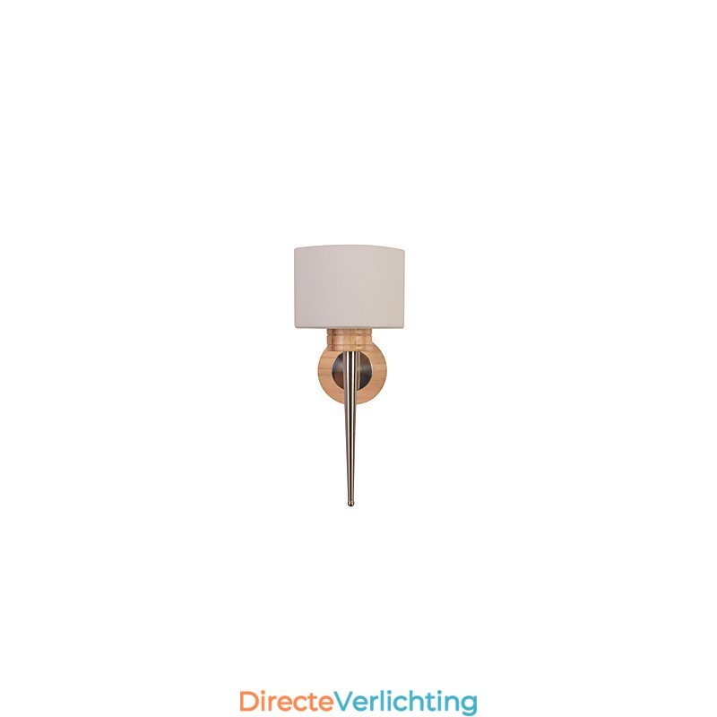 Eenvoudige wandlamp, nachtkastje, bureaulamp met glazen kap en massief hout voor slaapkamer, ladekast, woonkamer, babykamer