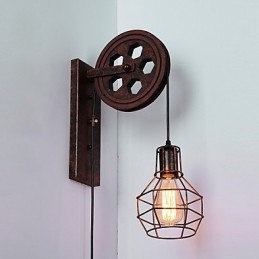 Industriële Retro IJzeren Wandlamp Creatieve Persoonlijkheid Lift Pulley Wandlamp