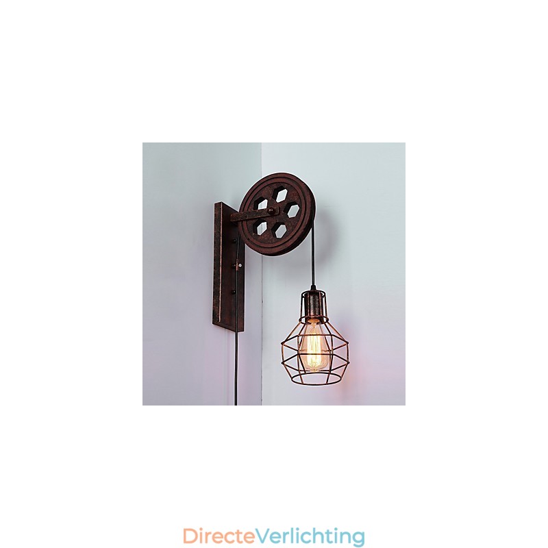 Industriële Retro IJzeren Wandlamp Creatieve Persoonlijkheid Lift Pulley Wandlamp