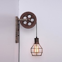 Industriële Retro IJzeren Wandlamp Creatieve Persoonlijkheid Lift Pulley Wandlamp