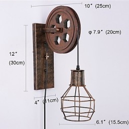 Industriële Retro IJzeren Wandlamp Creatieve Persoonlijkheid Lift Pulley Wandlamp