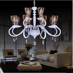Europese stijl kristallen hanglamp individualiteit creatieve zwaan 12 lichts kroonluchter