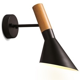 Noord-Europese stijl houtnerf metalen wandlampen woonkamer restaurantlamp hoek verstelbaar