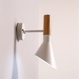 Noord-Europese stijl houtnerf metalen wandlampen woonkamer restaurantlamp hoek verstelbaar