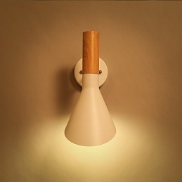 Noord-Europese stijl houtnerf metalen wandlampen woonkamer restaurantlamp hoek verstelbaar