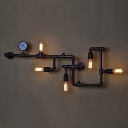 Loft Industriële Wandlampen Antieke Edison Wandlampen met Bollen Vintage Pijp Wandlamp voor Woonkamerverlichting