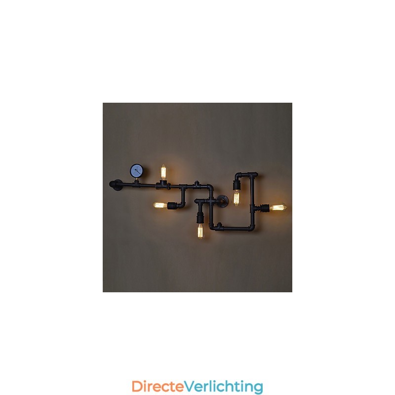 Loft Industriële Wandlampen Antieke Edison Wandlampen met Bollen Vintage Pijp Wandlamp voor Woonkamerverlichting