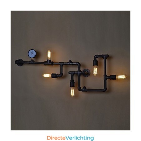 Loft Industriële Wandlampen Antieke Edison Wandlampen met Bollen Vintage Pijp Wandlamp voor Woonkamerverlichting Loft Industriële Wandlampen Antieke Edison Wandlampen met Bollen Vintage Pijp Wandlamp voor Woonkamerverlichting