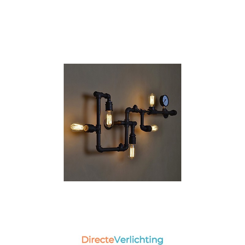 Loft Industriële Wandlampen Antieke Edison Wandlampen met Bollen Vintage Pijp Wandlamp voor Woonkamerverlichting